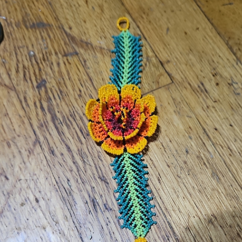Handcrafted MX Beaded Flower Bracelet